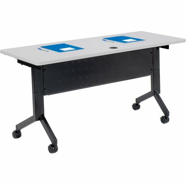 Interion By Global Industrial Interion Flip-Top Training Table, 60inL x 24inW, Gray 695219